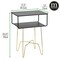 mDesign Steel Industrial Side Table w/ Storage Shelf - Matte Black/Soft Brass